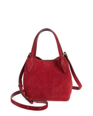 Madewell The Mini Suede Shopper Tote - Red