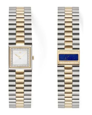 VANNA Catena Double-Gemstone Bracelet Watch - White