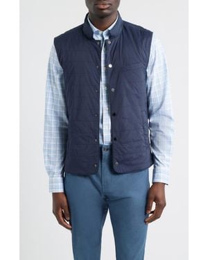 Johnnie-o Bauer Quilted Water Resistant Snap-Up Vest - Blue