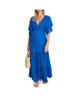 Cache Coeur Claudette Maternity Maxi Dress - Blue