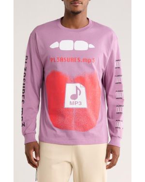 Pleasures Piracy Long Sleeve Cotton Graphic T-Shirt - Pink