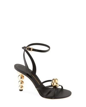 Ferragamo Karina Sphere Sandal - Black