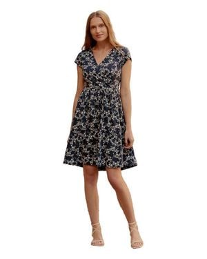 Pact Fit & Flare Crossover Dress - Blue