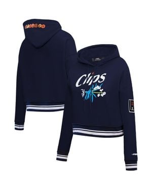 Pro Standard La Clippers 2023/24 City Edition Cropped Pullover Hoodie - Blue