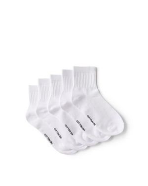 Cotton On 5Pk Quarter Crew Sock - White