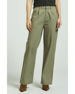 Brixton Ludlow High Waist Pleated Wide Leg Pants - Green