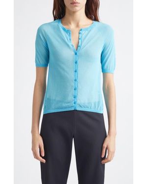 Paloma Wool Patinela Sheer Organic Cotton Blend Cardigan - Blue