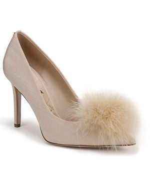 Sam Edelman Hazel Feather Embellished Pump - White