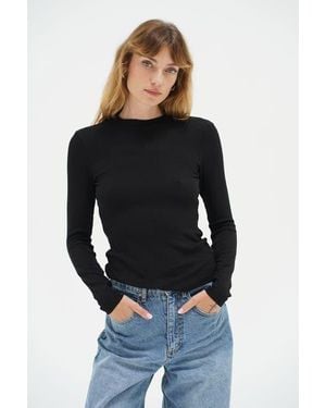 LNA Dalston Ribbed Long Sleeve - Black