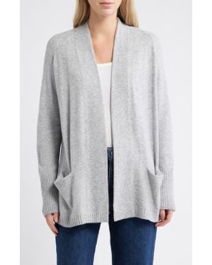 Caslon Open Front Cardigan - Gray