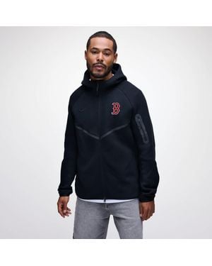 Nike Boston Sox Tech Fleece Raglan Full-Zip Windrunner Hoodie - Blue