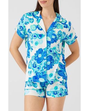 Alivia Jenna Print Short Pajamas - Blue
