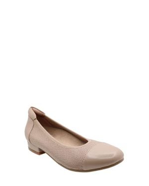 David Tate Newton Cap Toe Flat - Natural