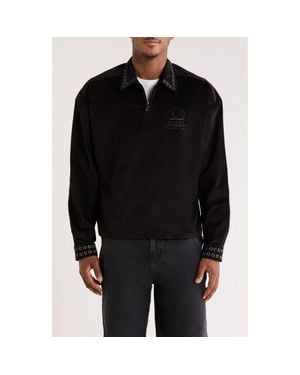 Honor The Gift Brushed Corduroy Quarter Zip Pullover - Black