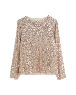 River Island Sequin Top - Natural