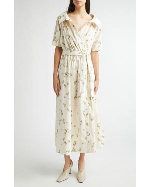 Altuzarra Lydia Stretch Cotton Poplin Wrap Shirtdress - Natural