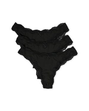 Etam Jim Micro 3-Pack Thongs - Black