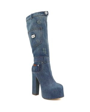 Zigi Candida Platform Knee High Boot - Blue