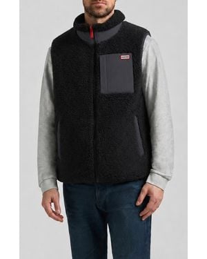 HUNTER Noah Faux Shearling Vest - Black