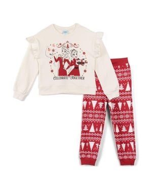 Disney Frozen Holiday 2-Piece Fleece Sweatshirt And Pants Set - White