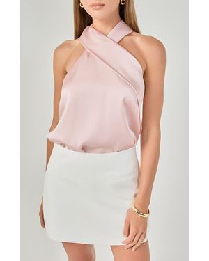 Endless Rose Satin Halter Top - Pink