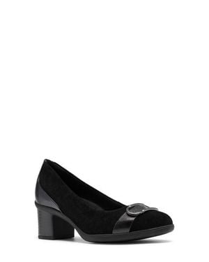 Clarks Shaya Lux Leather Pump - Black