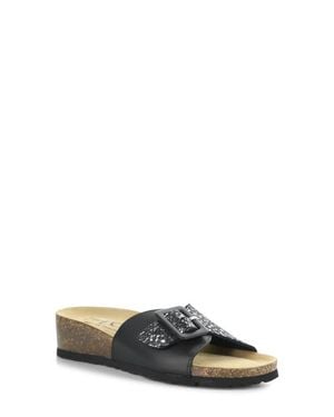 Bos. & Co. Lyra Wedge Slide Sandal - Black