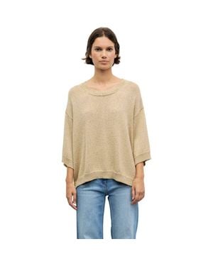 Gerard Darel Roella Relaxed Fit Round Neck Sweater - Natural