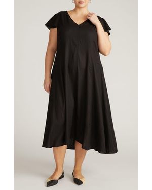 UNIVERSAL STANDARD Victoria Linen Blend Dress - Black