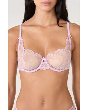 Etam Reveuse Embroidered Underwire Spacer Bra - Purple