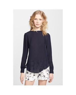 Haute Hippie Open Back Silk Blouse - Blue