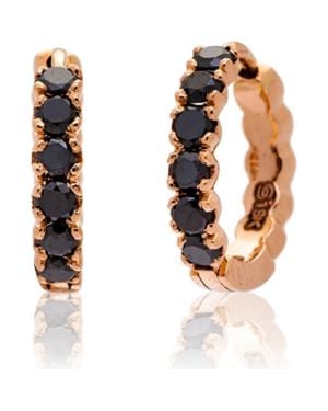 Sethi Couture Diamond Huggie Hoop Earrings - Metallic