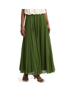 Vince Crinkled Maxi Skirt - Green