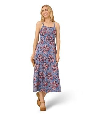 Pact Fit & Flare Midi Dress - Blue