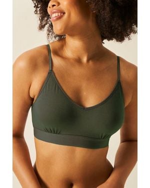 Stripe & Stare T-Shirt Bra & Original Knicker Set - Green