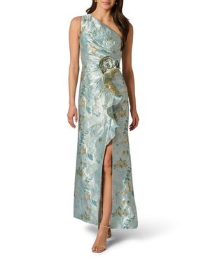 Adrianna Papell Plus Size Metallic Jacquard One-shoulder Long Dress | Lyst
