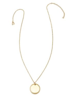 Cufflinks Inc. Engravable Goldtone Pendant Necklace - White