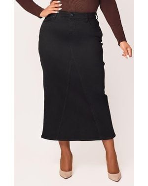Slink Jeans Denim Midi Skirt - Black