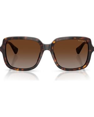 Ralph 56Mm Polarized Square Sunglasses - Brown