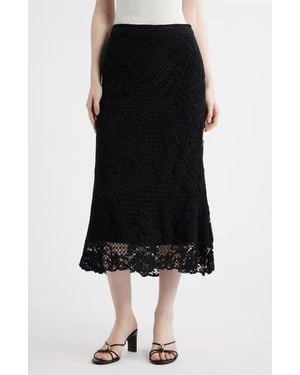 Kobi Halperin Lainey Open Stitch Maxi Skirt - Black