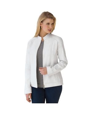 Jessica London Zip Front Leather Jacket - Gray