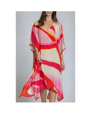 Apny Print Midi Caftan - Red