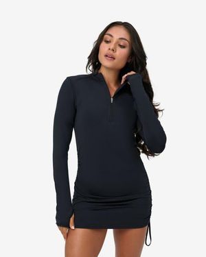 BloqUV Drawstring Coverup Dress - Blue