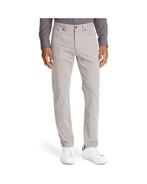 W.r.k. Leone Slim Straight Leg Twill Pants - Gray