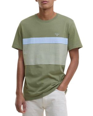 Barbour Braeside Stripe Cotton T-Shirt - Green