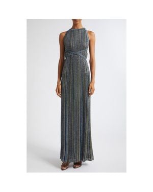 Missoni Sequin Stripe Knit Maxi Dress - Green