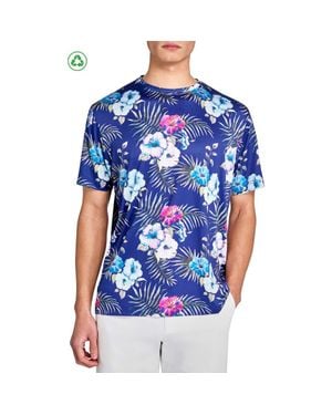 Con.struct Regular Fit Hibiscus Recycled Performance Golf T-Shirt - Blue