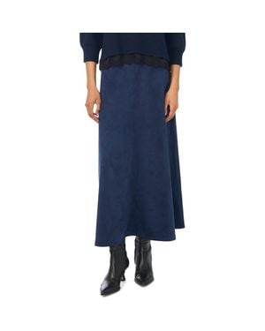 Vince Camuto Faux Suede A-Line Skirt - Blue