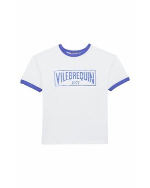 Vilebrequin Kids' Bicolor Logo Cotton T-Shirt - Blue