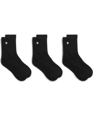 Sweaty Betty Essentials 3-Pack Crew Socks - Black